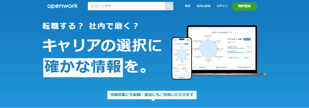 OPENWORK｜社員や元社員の口コミが見られる